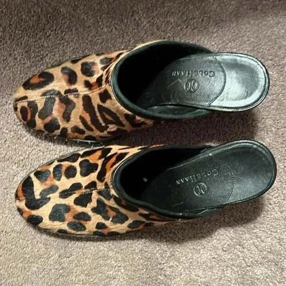 Cole Haan Calf hair Leopard Clogs 7 - Picture 9 of 9